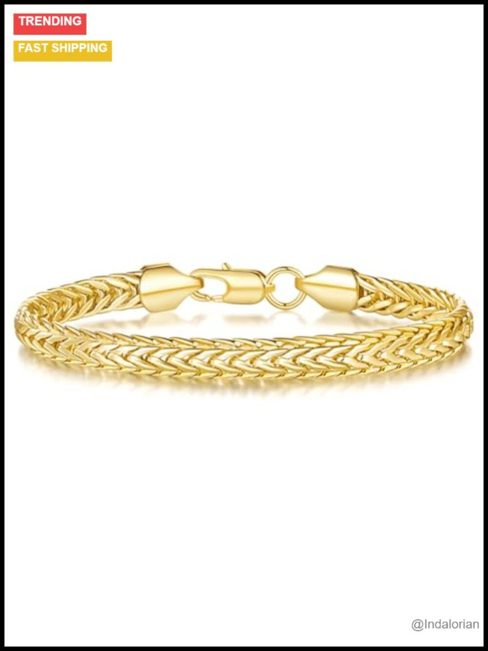 14K Gold Plated Foxtail Chain Bracelet Lobster Clasp Dainty Stackable
